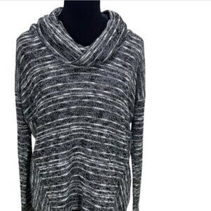 Splendid | Size XL Women's Sweater Black White Cowl Neck Knit Stretch Plus Size